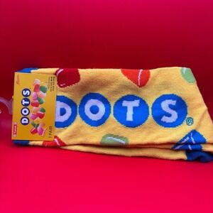 Dots Candy Novelty Crew Socks Size 10-13 Yellow Gumdrops Tootsie
